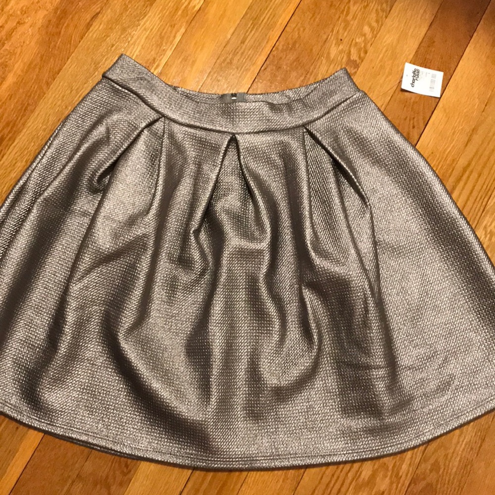 Silver Fit and Flare Skirt